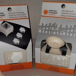 (2) Martha Stewart Crafts Punch Halloween *SPIDERWEB WINDOW & CREEPY FENCE*